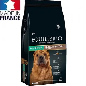 Equilibrio Sensitive with Lamb All Breeds - храна за израснали кучета предразположени към алергии - 12кг.