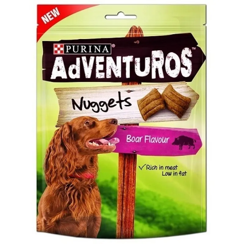 Purina Adventuros Nuggets Boar Flavour - меки лакомства за израснали кучета с месо от глиган - 90гр.