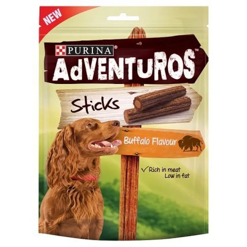 Purina Adventuros Strips Buffalo Flavour - меки лакомства за израснали кучета с бизонско месо - 120гр.