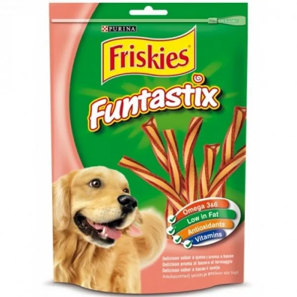 Purina Friskies Funtastix - меки лакомства за израснали кучета с бекон и сирене - 175гр.