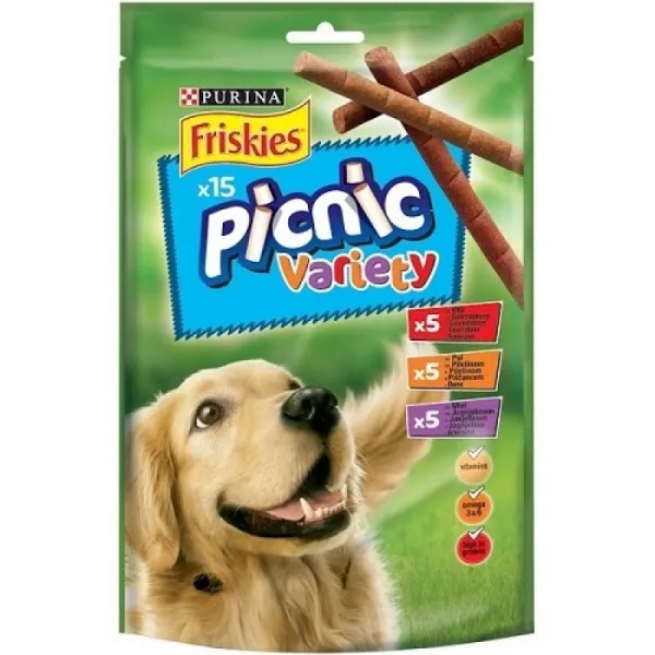 Purina Friskies Picnic Variety - меки лакомства за израснали кучета с 3 различни вкуса - 126гр.