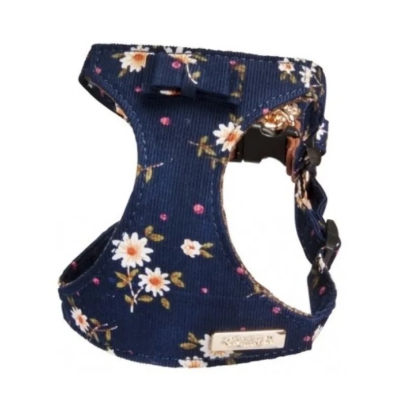 Camon Dog Harness and Leash Set Flowers - комплект текстилен нагръдник с повод за куче