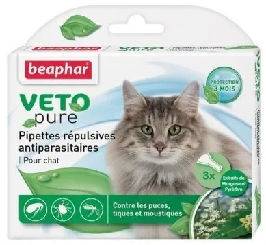 Beaphar Veto Pure Bio Spot On - репелентни капки за котка - 3бр.