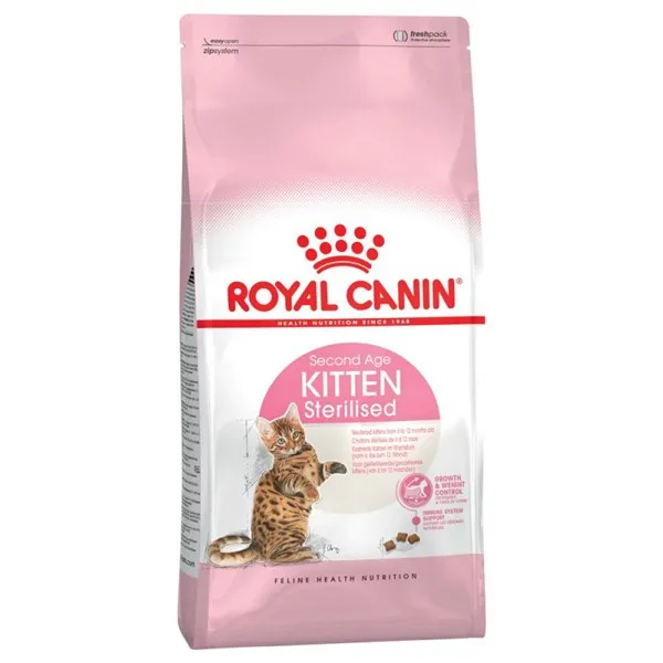 Royal Canin Kitten Sterilised - суха храна за кастрирани малки котенца на възраст от 6 до 12 месеца - 2кг.