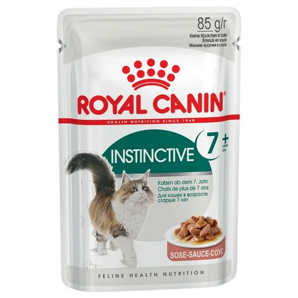 Royal Canin Instinctive 7+ консервирана храна в сос за възрастни котки над 7 години - 12x85гр.