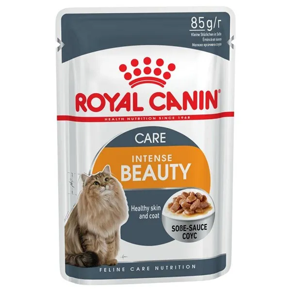 Royal Canin Intense Beauty - мека храна в сос за котки над 12 месеца за здравата кожа и бляскава козина - 12x85гр.