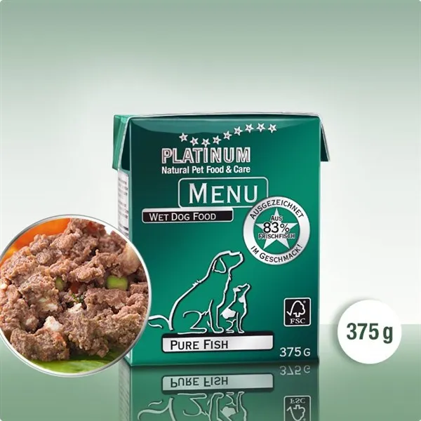 PLATINUM MENU Pure Fish - мека храна за кучета с риба - 375гр.