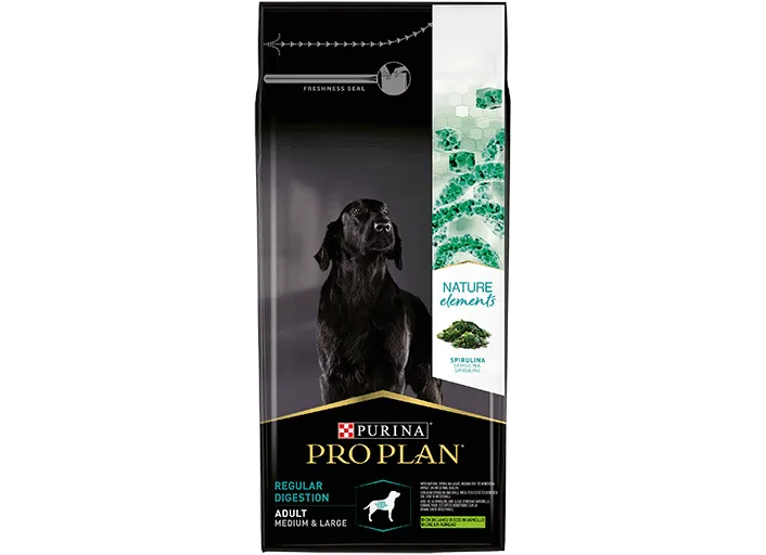 Pro Plan Nature Elements Regular Digestion Medium & Large Adult - суха храна за средни и едри кучета /10-70кг./ над 1г. с агнешко месо и спирулина - 2кг.