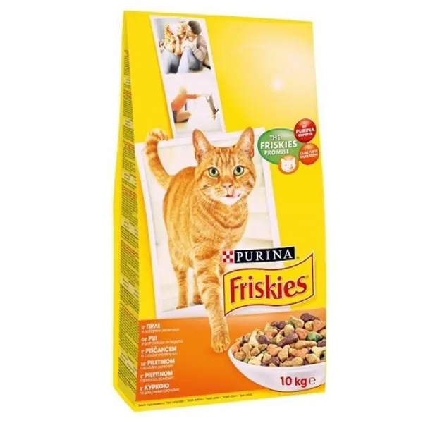 Friskies Adult Chicken - суха храна за израснали котки над 1г. с пилешко месо и зеленчуци - 10кг.