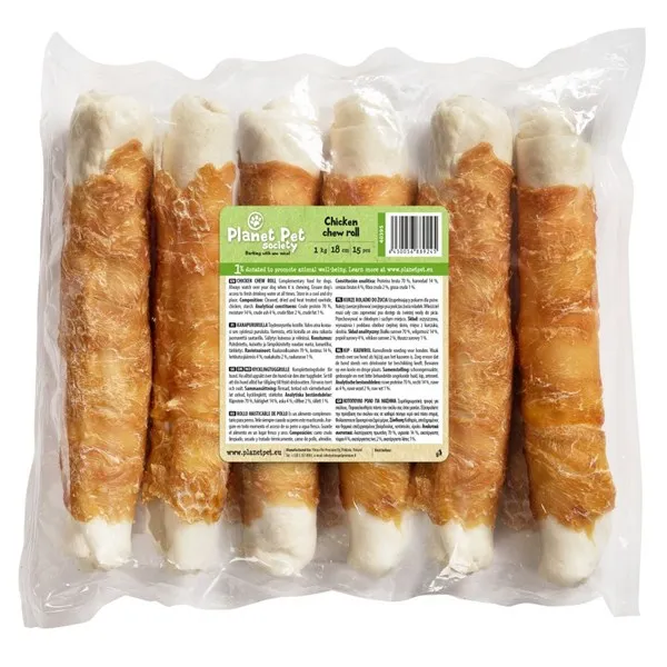 Planet Pet Chicken chew roll - деликатесно лакомство за кучета с пилешко месо 18см. - 15бр. (1кг.)