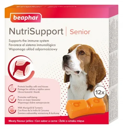 Beaphar NutriSupport Senior Dog - Желирани капсули за възрастни кучета в подкрепа на имунната система - 12бр.