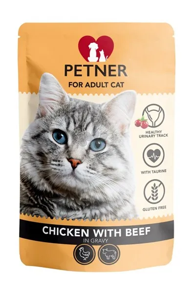 Petner Chicken With Beef Pouch - пауч за котка - 85гр.