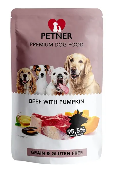 Petner Beef With Pumpkin Pouch - пауч за кучета на възраст над 12 месеца - 500гр.