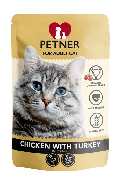 Petner Chicken With Turkey Pouch - пауч за котки - 85гр.