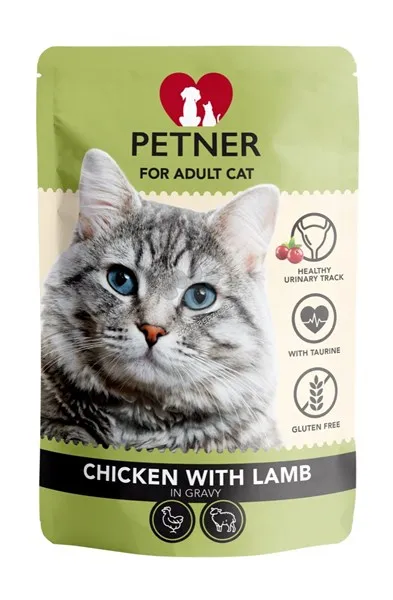 Petner Chicken With Lamb Pouch - пауч за котка - 85гр.