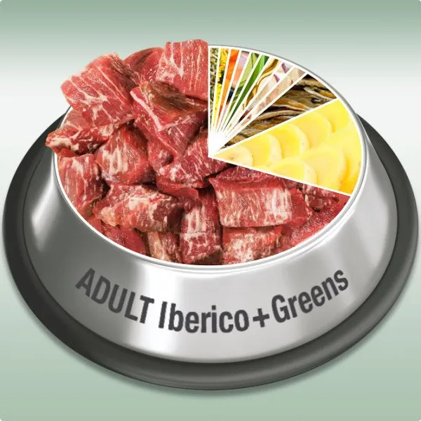 Platinum Adult Iberico + Greens - сочна суха храна за кучета над 12 месеца с иберийско свинско - 10кг. 2