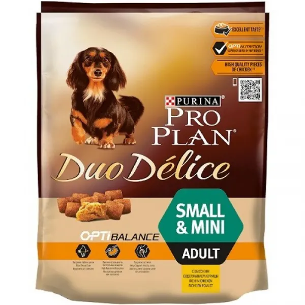 Pro Plan Duo Delice Small&Mini Adult with Chicken - храна за израснали кучета над 1г. от дребни породи с пилешко месо - 0.7кг.