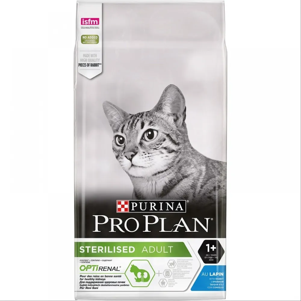 Pro Plan Cat Sterilised Adult Rabbit - суха храна за израснали кастрирани котки над 1г. със заешко месо и ориз - 1.5кг.