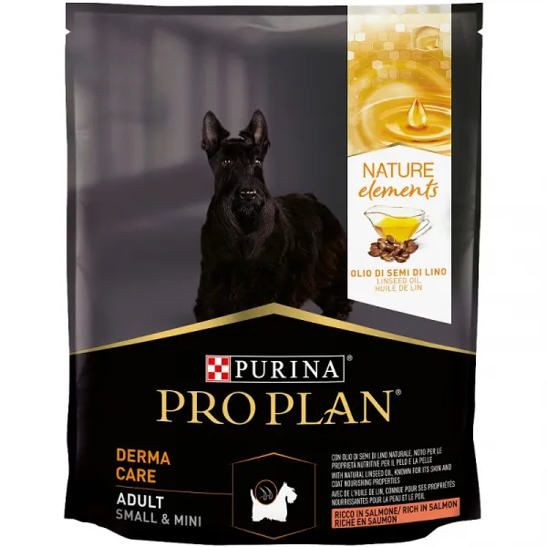 Pro Plan Nature Elements Derma Care small & mini adult - суха храна за кучета от дребни породи /до10кг./ над 1г. с месо от сьомга и ленено масло - 700гр.