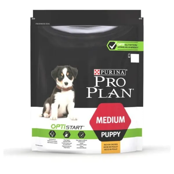 Pro Plan Medium Puppy - суха храна с пилешко месо за кучета от средни породи /10 - 25 кг./ и възраст до 12 месеца/ - 800гр.