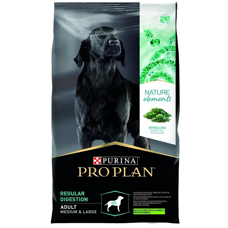 Pro Plan Nature Elements Regular Digestion Medium & Large Adult - суха храна за средни и едри кучета /10-70кг./ над 1г. с агнешко месо и спирулина - 10кг.