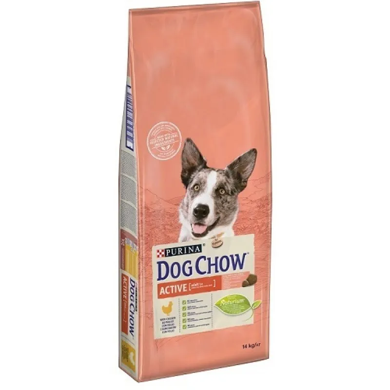 Dog Chow Adult Active Chicken - суха храна за активни кучета с пилешко месо - 14кг.