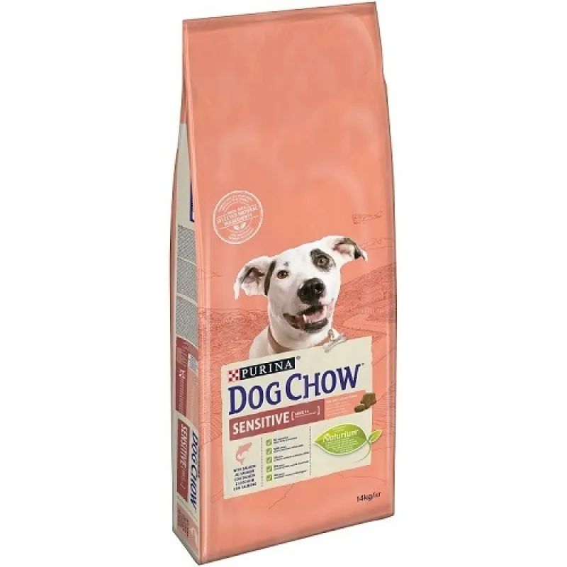 Dog Chow Adult Sensitive Salmon - суха храна със сьомга за кучета над 1г. с чувствителен стомах  - 14кг.