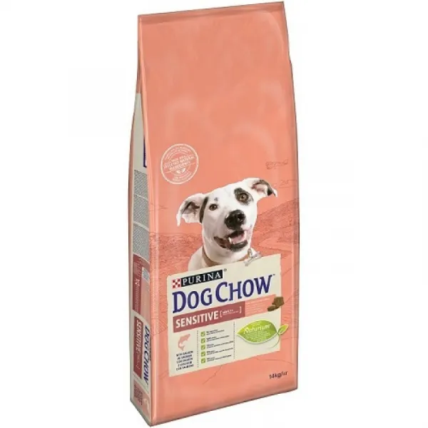 Dog Chow Adult Sensitive Salmon - суха храна със сьомга за кучета над 1г. с чувствителен стомах  - 14кг.