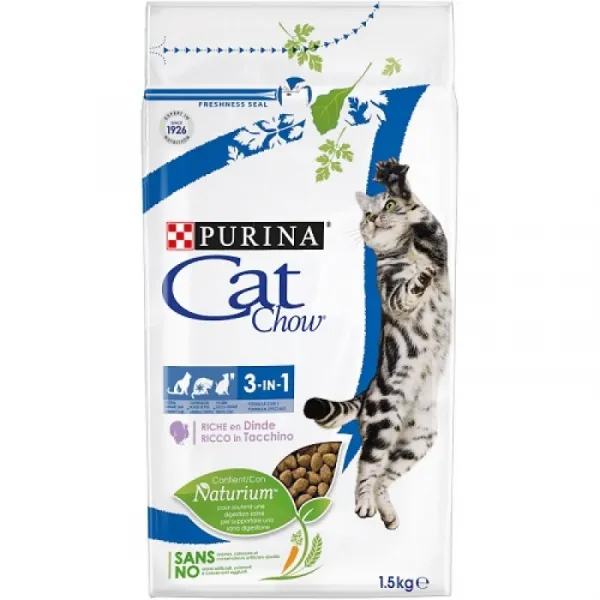Cat Chow Special Care 3in1 - суха храна за израснали котки над 1г. три грижи в една храна с пуешко месо - 1.5кг.