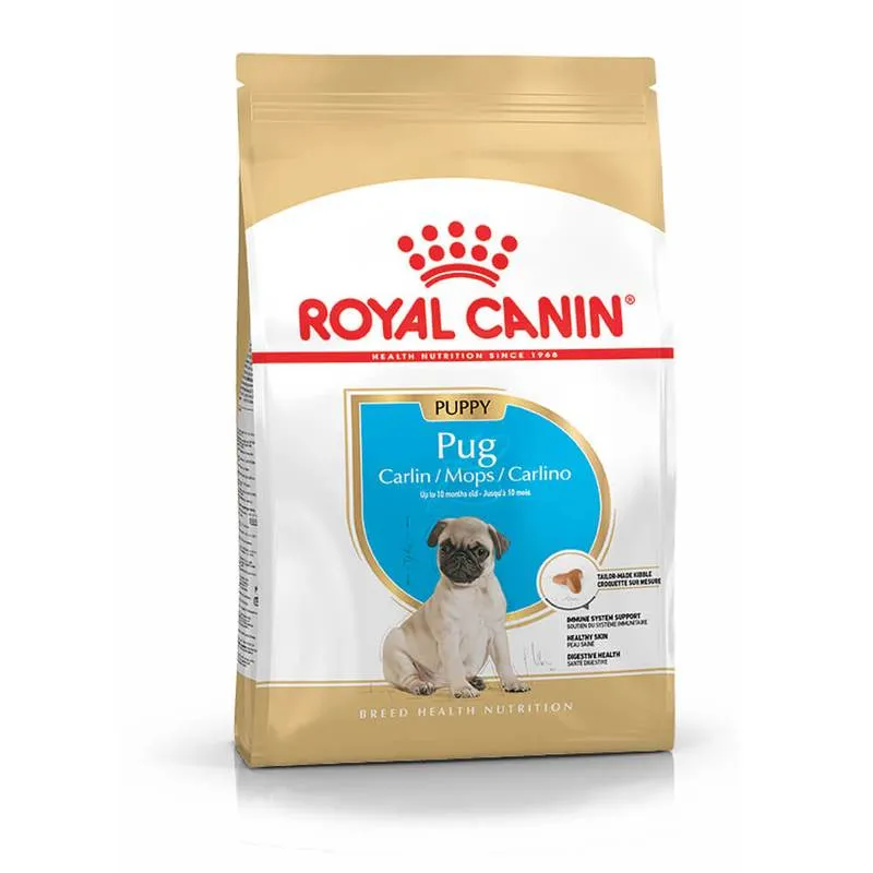 Royal Canin Pug Puppy - храна за подрастващи кученца от породата Мопс от 2 до 10месечна възраст - 1.5кг.