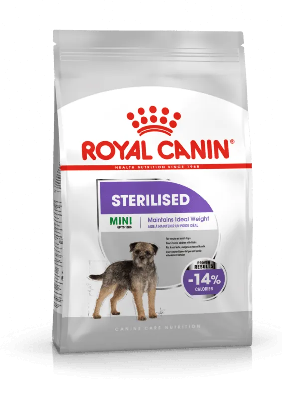 Royal Canin Mini Sterilised - храна за израснали кучета над 10 месеца от дребни породи след кастрация - 3кг. 