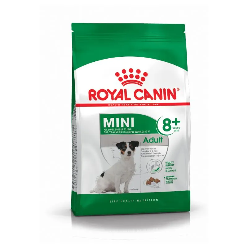 Royal Canin Mini Adult 8+ храна за възрастни кучета от дребни породи от 8 до 12години - 8кг.