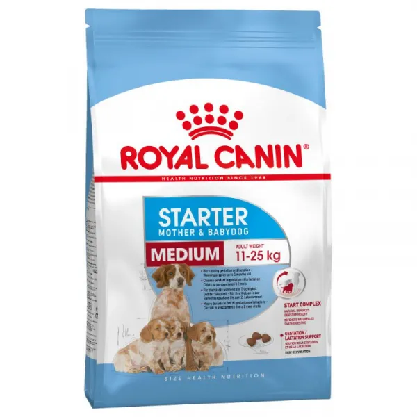 Royal Canin Medium Starter - храна за отбиване на кученца и за бременни и кърмещи кучета от средни породи - 4кг. 