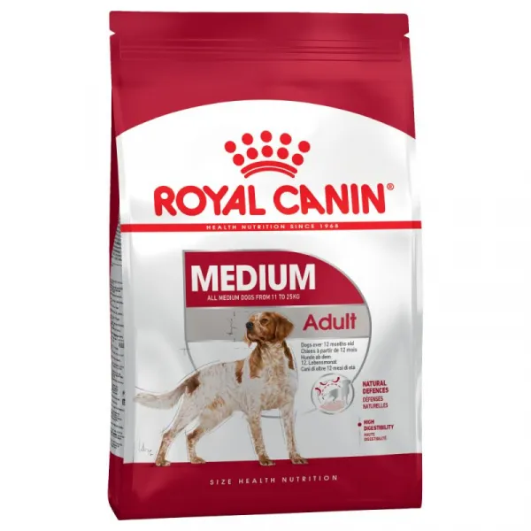 Royal Canin Medium Adult - храна за израснали кучета от средни породи от 1 до 7години - 15кг.