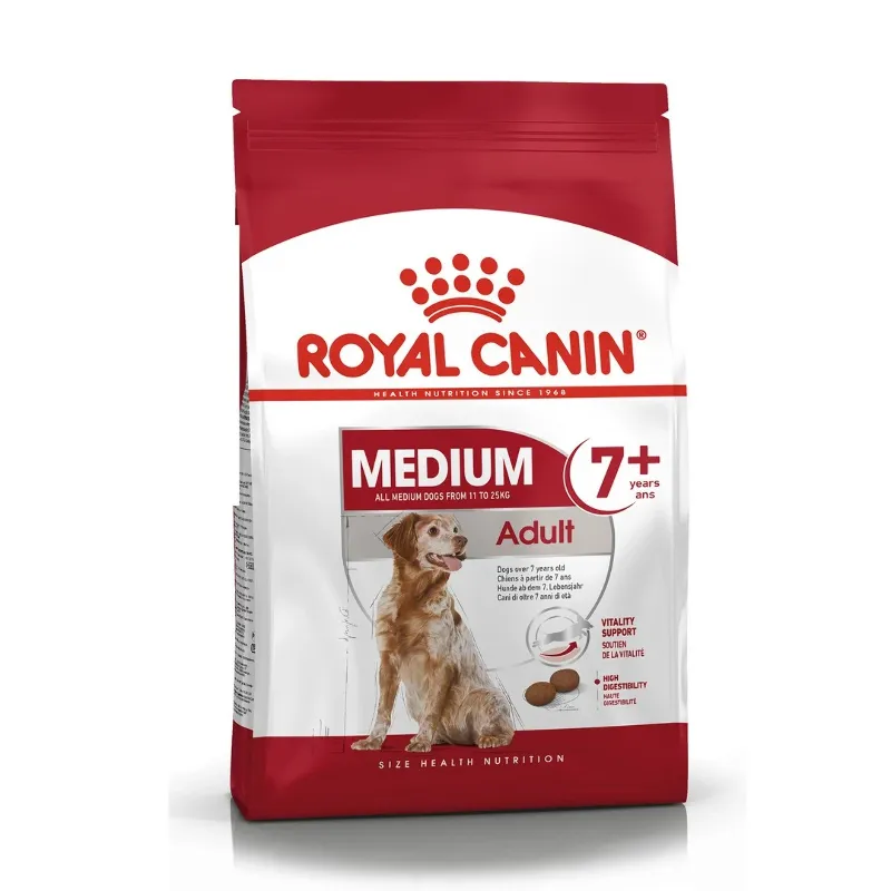Royal Canin Medium Adult 7+ храна за възрастни кучета от средни породи над 7години - 4кг. 