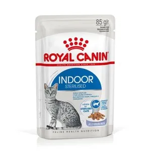 Royal Canin Indoor Sterilised in Jelly Pouch - консервирана храна в желе за кастрирани домашни котки на възраст над 1 година - 12x85гр.