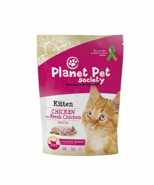 Planet Pet Kitten Fresh Chicken - пълноценна суха храна с пилешко месо за котенца от 1 до 12 месеца - 1.5кг.