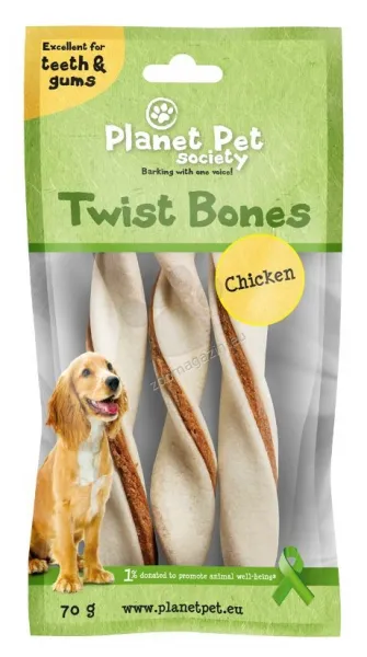 Planet Pet Chicken twist bone - дентално лакомство за кучета с пилешко месо 11.5см. - 5бр. (60гр.)