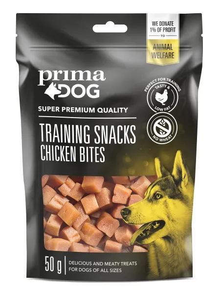 Prima Dog Training Snacks chicken bites - лакомства за обучение на кучета от чисто пилешко месо - 50гр.
