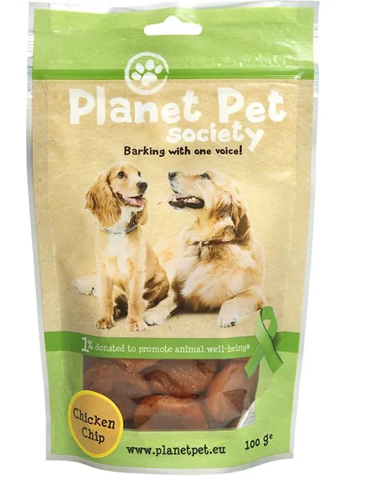 Planet Pet Chicken Chips - лакомства за кучета - пилешки чипс от прясно месо - 100гр.