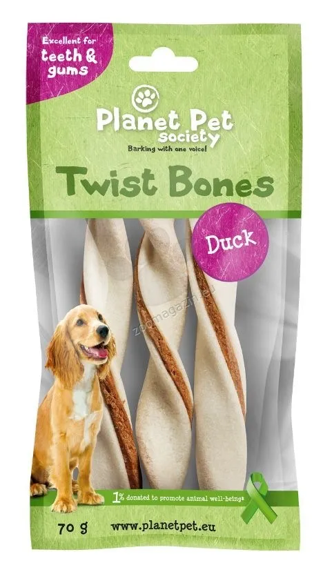 Planet Pet Duck Twist Bone - дентално лакомство за кучета с патешко месо 11см., - 3бр. (60гр.)