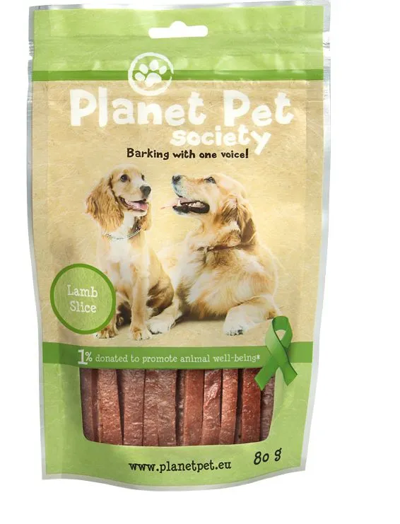 Planet Pet Lamb Slice - деликатесно лакомство за кучета от прясно агнешко месо - 80гр.