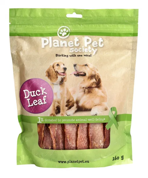 Planet Pet Duck Leaf - деликатесно лакомство за кучета от патешки гърди - 160гр.