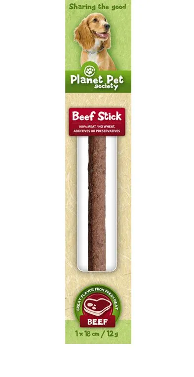 Planet Pet Beef Stick - деликатесно лакомство за кучета - солета от говеждо месо 12гр. - 18см.
