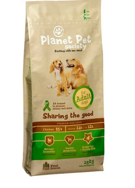 Planet Pet Society Adult - пълноценна храна за кучета средни породи (10-30кг.) и възраст над 12 месеца - 3кг. 