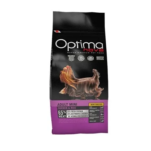 Optima nova Adult Mini Chicken & Rice - храна за израснали кучета от дребни породи до 10кг. с пилешко месо и ориз - 12кг.