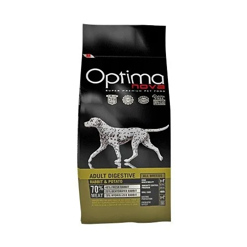 Optima nova Adult Digestive Rabbit & Potato - храна за израснали кучета от всички породи с чувствителна храносмилателна система - 12кг.