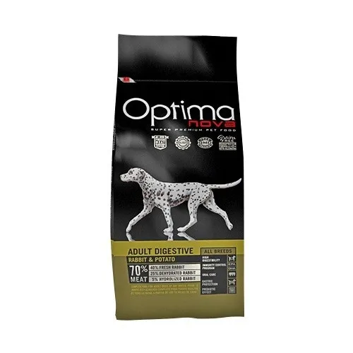 Optima nova Adult Digestive Rabbit & Potato - храна за израснали кучета от всички породи с чувствителна храносмилателна система - 2кг.