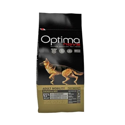 Optima nova Adult Mobility Chicken & Rice - храна за израснали кучета от всички породи със ставни проблеми - 12кг.