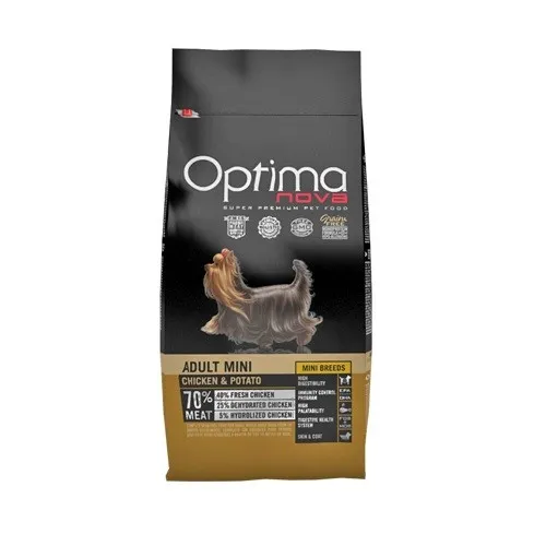 Optima nova Adult Mini Chicken & Potato - храна за израснали кучета от дребни породи с пилешко месо и картофи - 800гр. 1